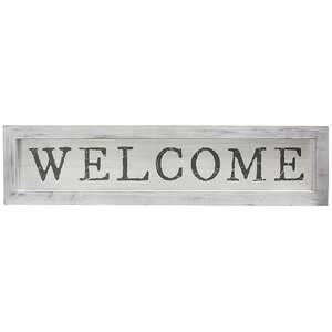 Welcome White Framed Sign