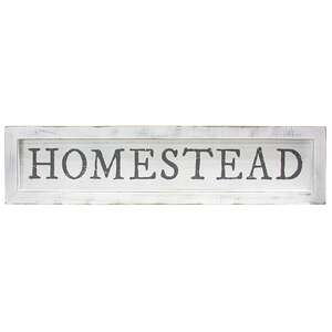Homestead White Framed Sign