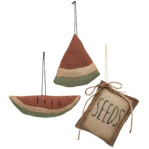 3/Set, Watermelon Slices & Seeds Ornaments