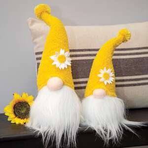 Fuzzy Yellow Flower Gnome 16" ADC4013;