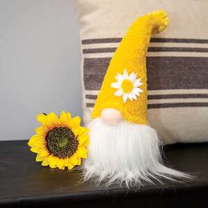 Fuzzy Yellow Flower Gnome 13" ADC4014