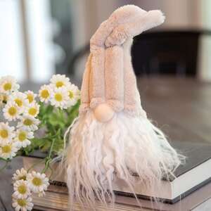 Sm Plush Beige Gnome w/Ribbed Hat ADC3037;