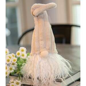 Med Sitting Plush Beige Gnome w/Ribbed Hat ADC3044;
