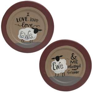 I Love Ewe Sheep Decorative Plates - 2 asst;