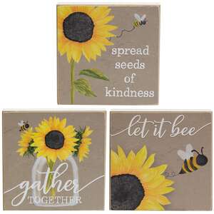 Let It Bee Square Block, 3 Asstd.