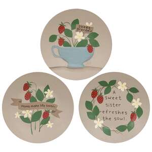 Sweet Strawberry Plates, 3 Asstd.
