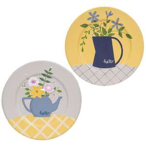 Hello Teapot Plates, 2 Asstd