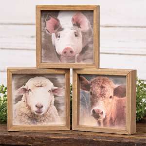 Farm Animal Portrait Frame, 3 Asstd. 36125