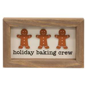 Holiday Baking Crew Gingerbread Men Framed Sign #36418