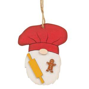 Wooden Baking Gnome Ornament