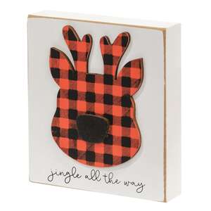 Jingle All the Way Plaid Reindeer Block