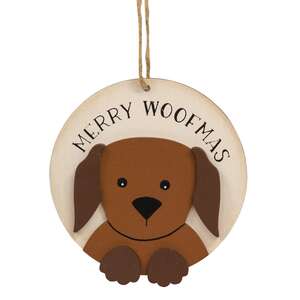 Merry Woofmas Wooden Ornament