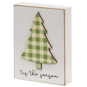Tis The Season Plaid Tree Block