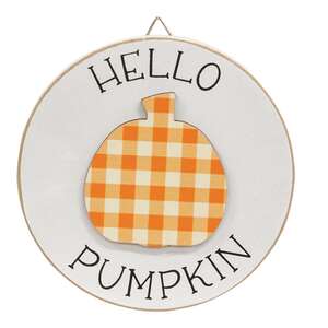 Hello Pumpkin Circle Easel Sign