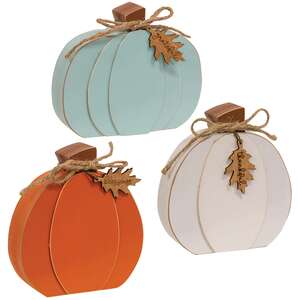 Fall Word Tag Chunky Pumpkin, 3 Asstd.