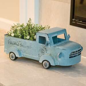 Fresh Flowers Distressed Metal Truck 60416;