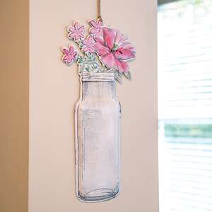 Floral Vase Metal Hanging Sign;