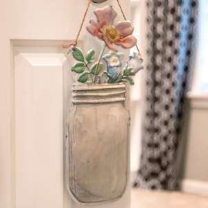 Floral Jar Metal Hanging Sign 60420