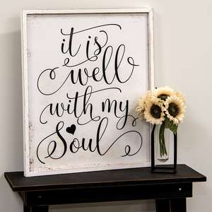 It Is Well With My Soul Distressed Framed Sign 65202