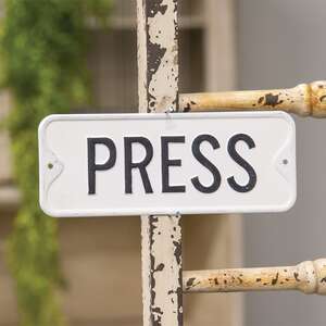 Press Farmhouse Metal Sign 65204;