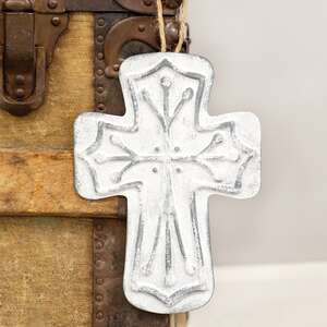 Distressed Metal Cross Ornament 65241