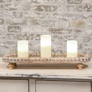 Beaded Edge Wooden Tray 65246