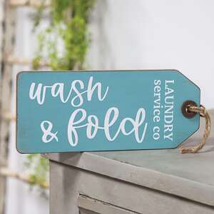 Wash and Fold Laundry Service Co. Wood Tag 65252;