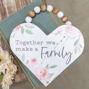 Together We Make A Family Wood Heart Ornament, 3 Asstd. 65256