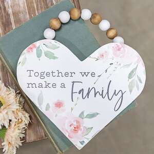 Together We Make A Family Wood Heart Ornament, 3 Asstd. 65256;