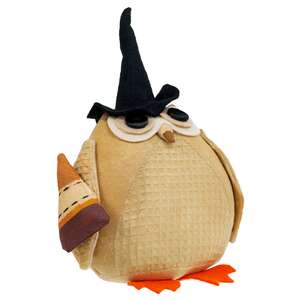 Stuffed Owl in Witch Hat w/Candy Corn