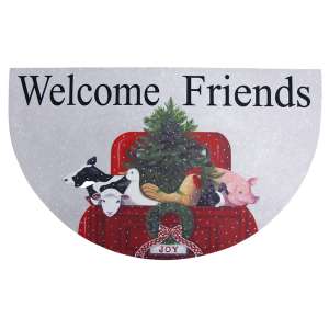 Welcome Friends Farm Animal Truck Welcome Mat #91105