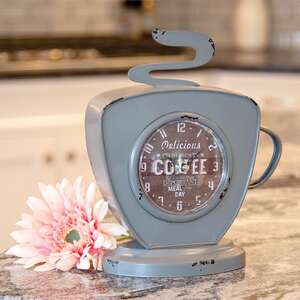 Vintage Dark Gray Coffee Clock 75033;
