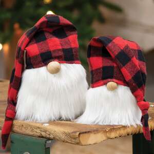 Red Buffalo Check Cap Gnome, 5.5" CS37922;