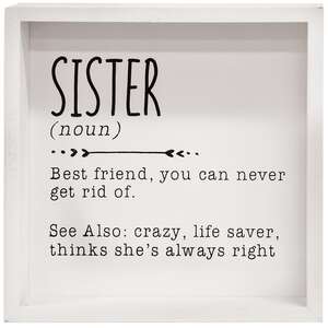 Sister Definition Framed Box Sign #35750