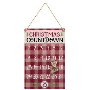 Buffalo Check Metal Christmas Countdown Calendar #36144