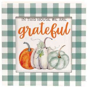 In This House We Are Grateful Box Sign