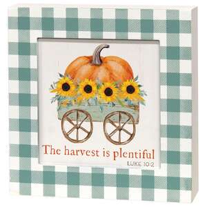 The Harvest Is Plentiful Box Sign