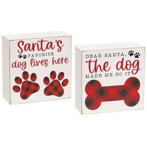 Santa's Favorite Dog Box Sign, 2 Asstd. #36171Santa's Favorite Dog Box Sign, 2 Asstd. #36171