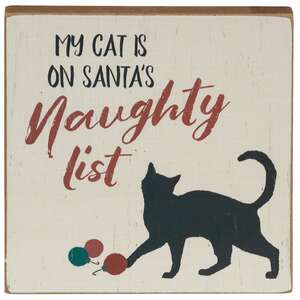 My Cat Is On Santa's Naughty List Square Block