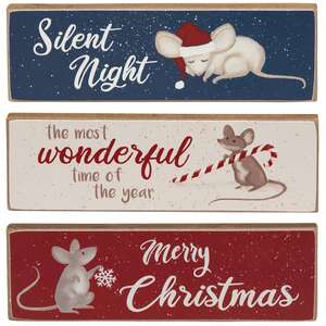 Silent Night Mouse Skinny Block, 3 Asstd. #36293