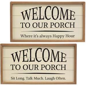 Welcome to Our Porch Framed Shiplap Sign, 2 Asstd.
