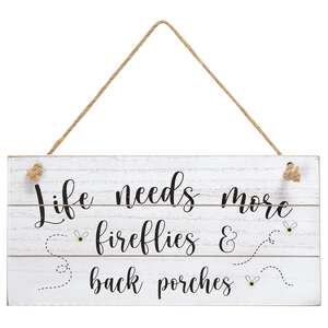 Life Needs More Fireflies Distressed Slat Sign