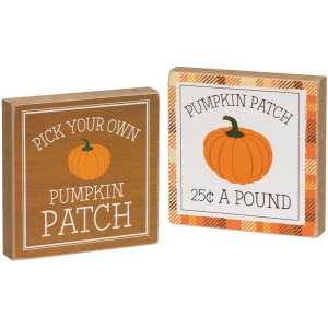 Pick Your Own Pumpkin Patch Square Block, 2 Asstd. #36328