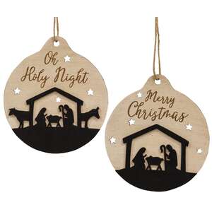 Oh Holy Night Silhouette Bulb Ornament, 2 Asstd. #36444