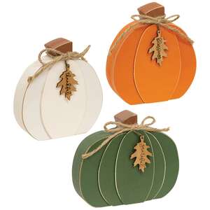 Thankful Grateful Blessings Chunky Pumpkin, 3 Asstd.