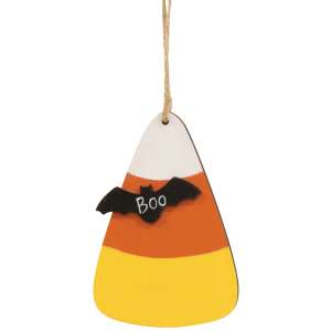 Candy Corn With Boo Bat Ornament #36547