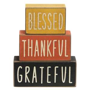 Blessed, Thankful, Grateful Stacked Blocks
