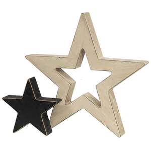 2/Set, Black & White Cutout Stars