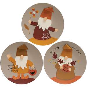 Hello Fall Gnome Plate, 3 Asstd.