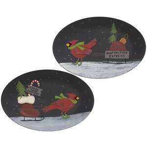 North Pole Express Cardinal Oval Plate, 2 Asstd.
